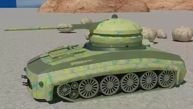 Tank 3D model textured