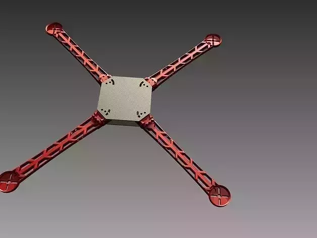 3D Printable Quick-Connect Quadcopter 3D print model