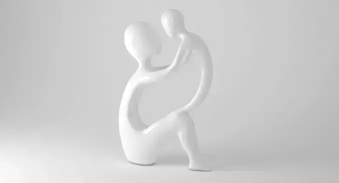 Mother and Child sculpture 3D model