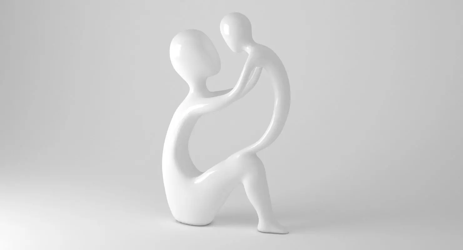 Mother and Child sculpture 3D model_0