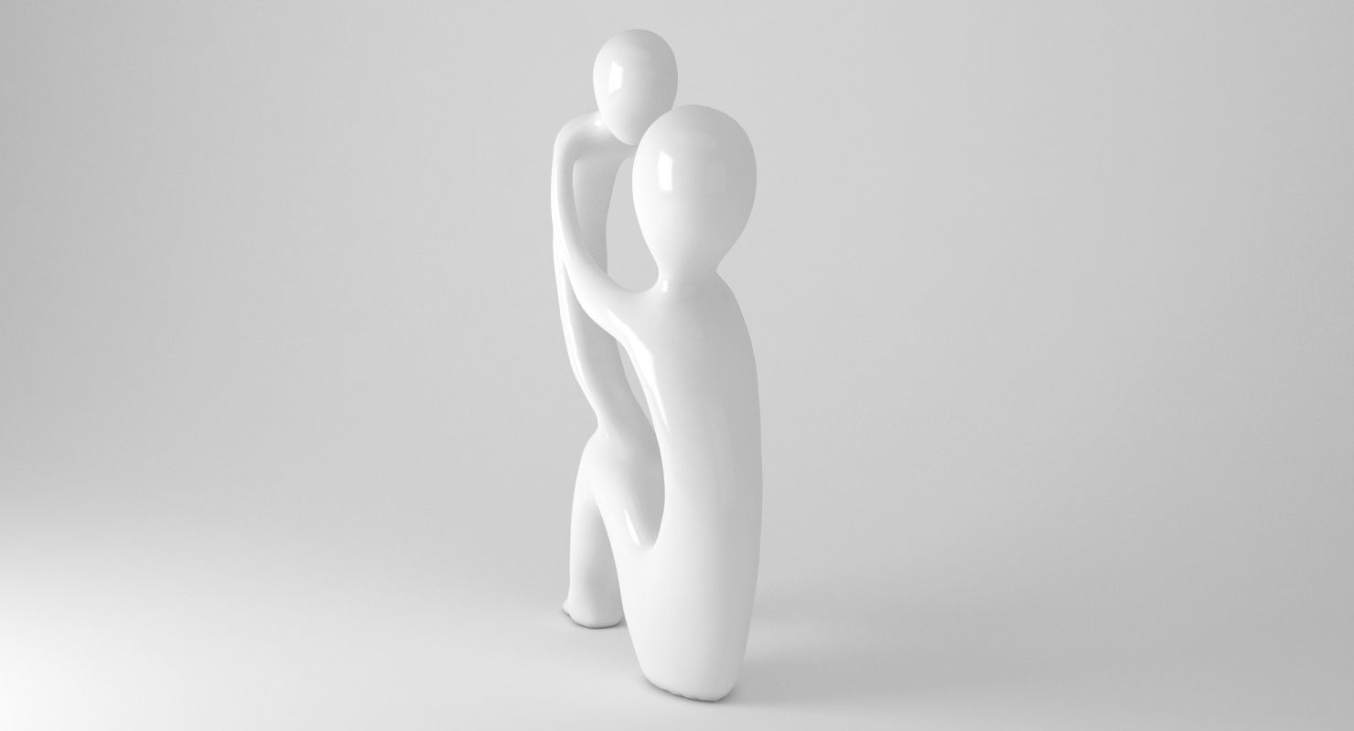 Mother and Child sculpture 3D model_3