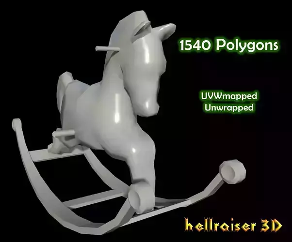 Rocking Horse Low-poly 3D model