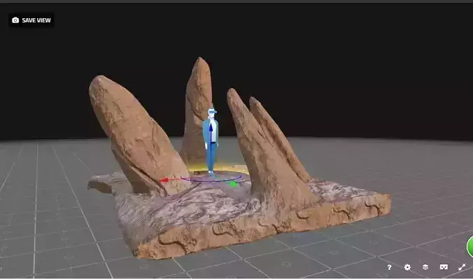 rocks desert Low-poly 3D model