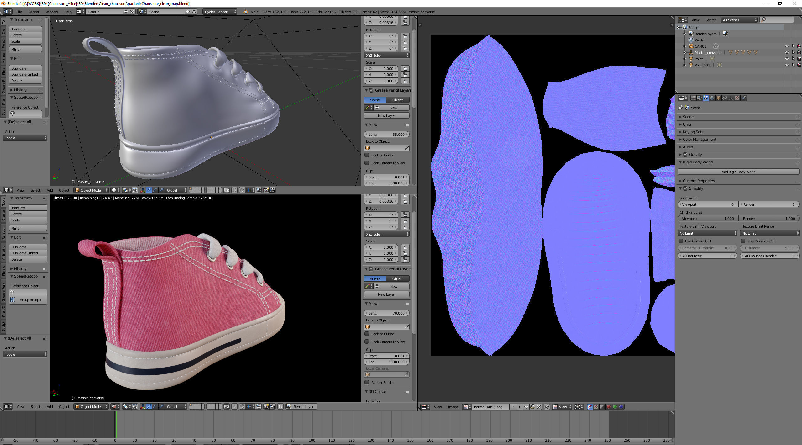 Shoes Converse Kid model PBR Low-poly 3D model_15