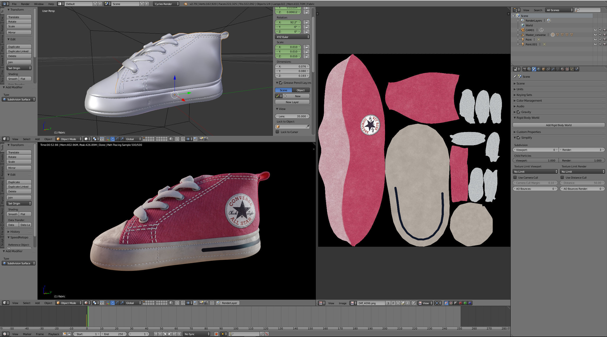 Shoes Converse Kid model PBR Low-poly 3D model_14