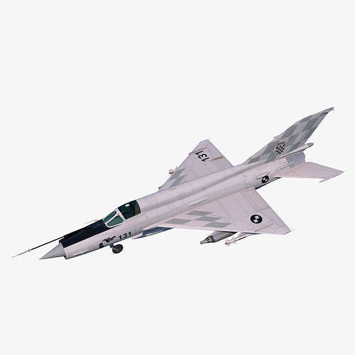 MiG-21bis fighter jet flying Free low-poly 3D model