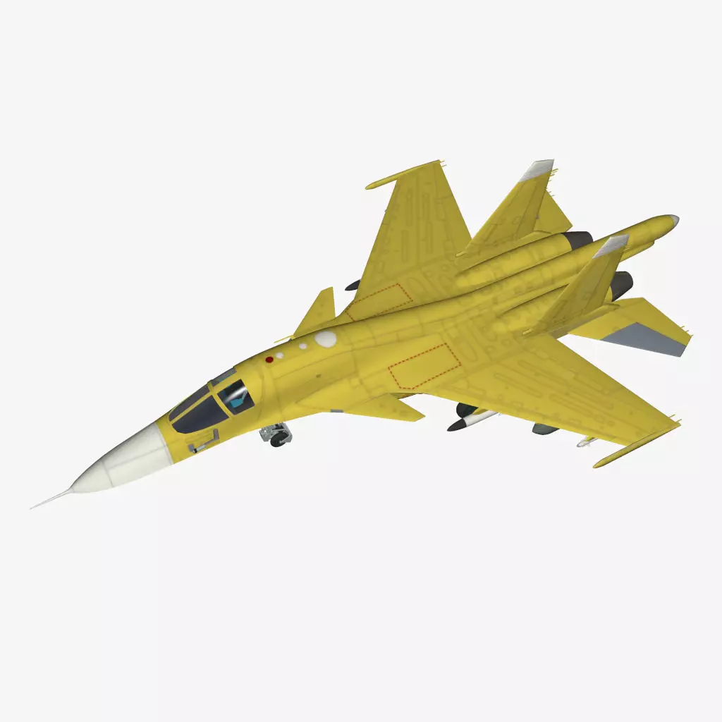 Su-34 fighter jet Free low-poly 3D model_0