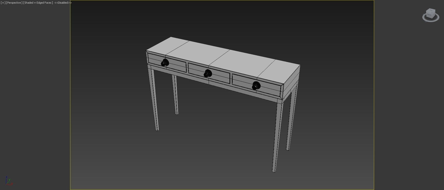 Channing Three-Drawer Console 3D model_6