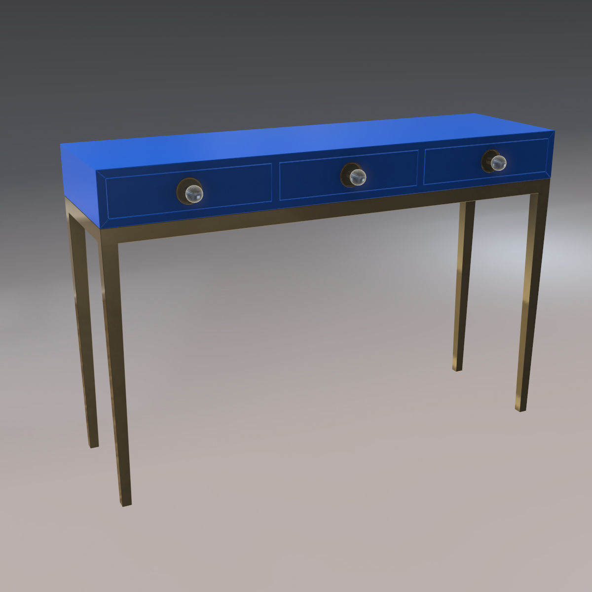 Channing Three-Drawer Console 3D model_1