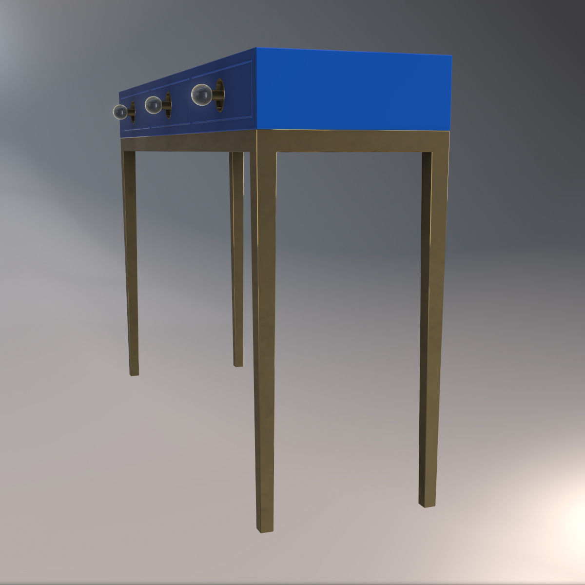 Channing Three-Drawer Console 3D model_2