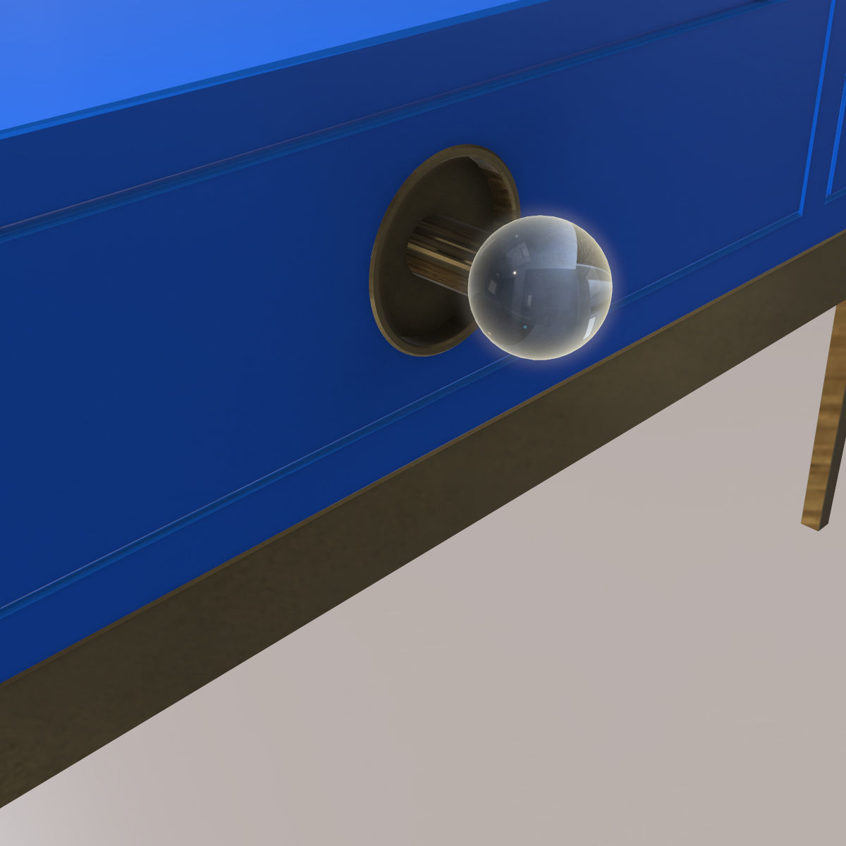 Channing Three-Drawer Console 3D model_3