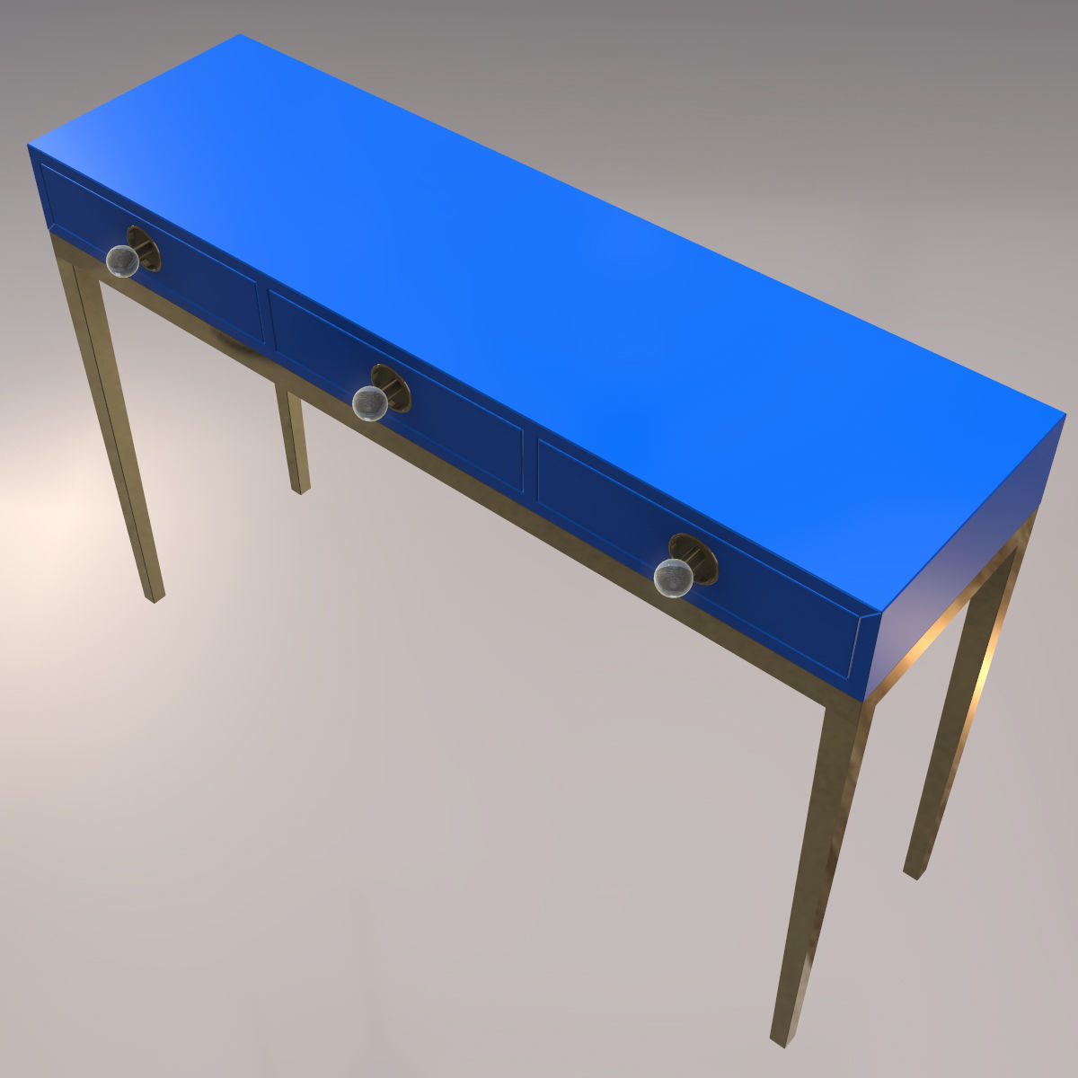 Channing Three-Drawer Console 3D model_5