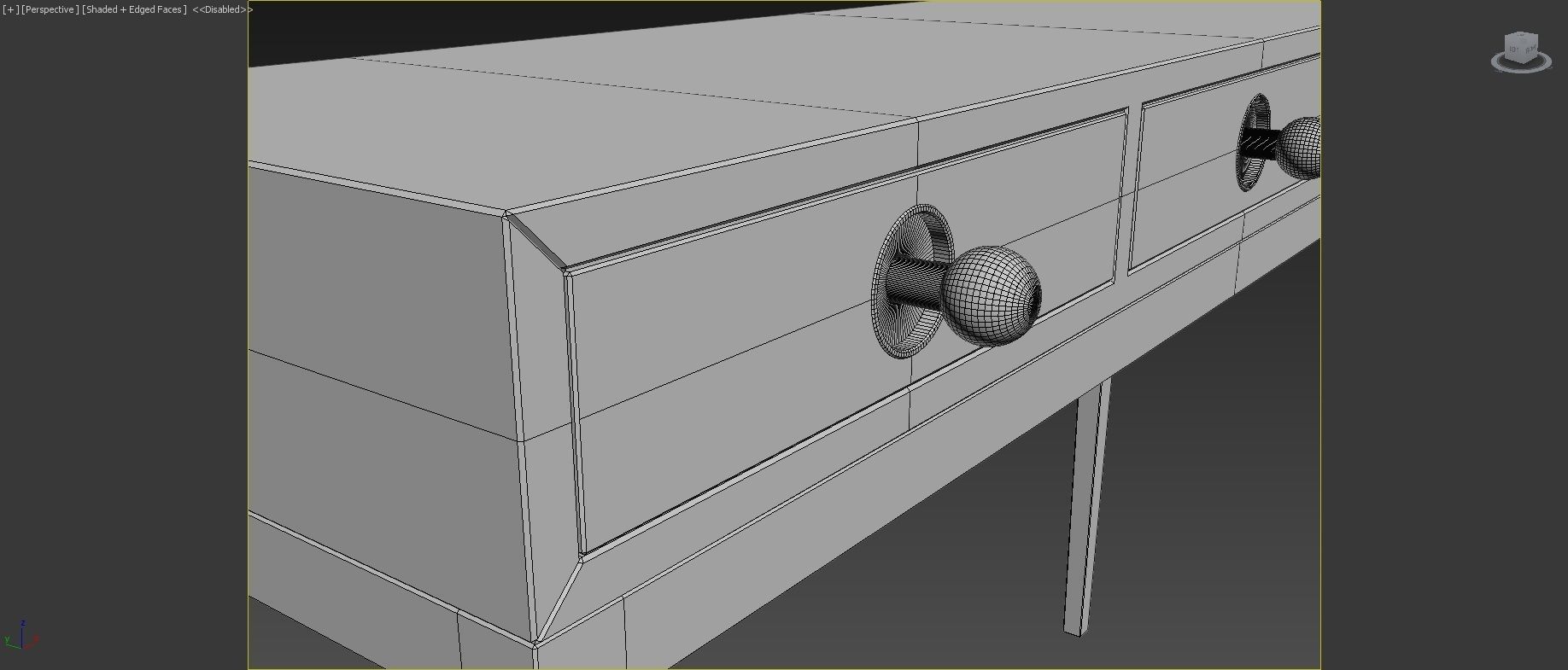 Channing Three-Drawer Console 3D model_7