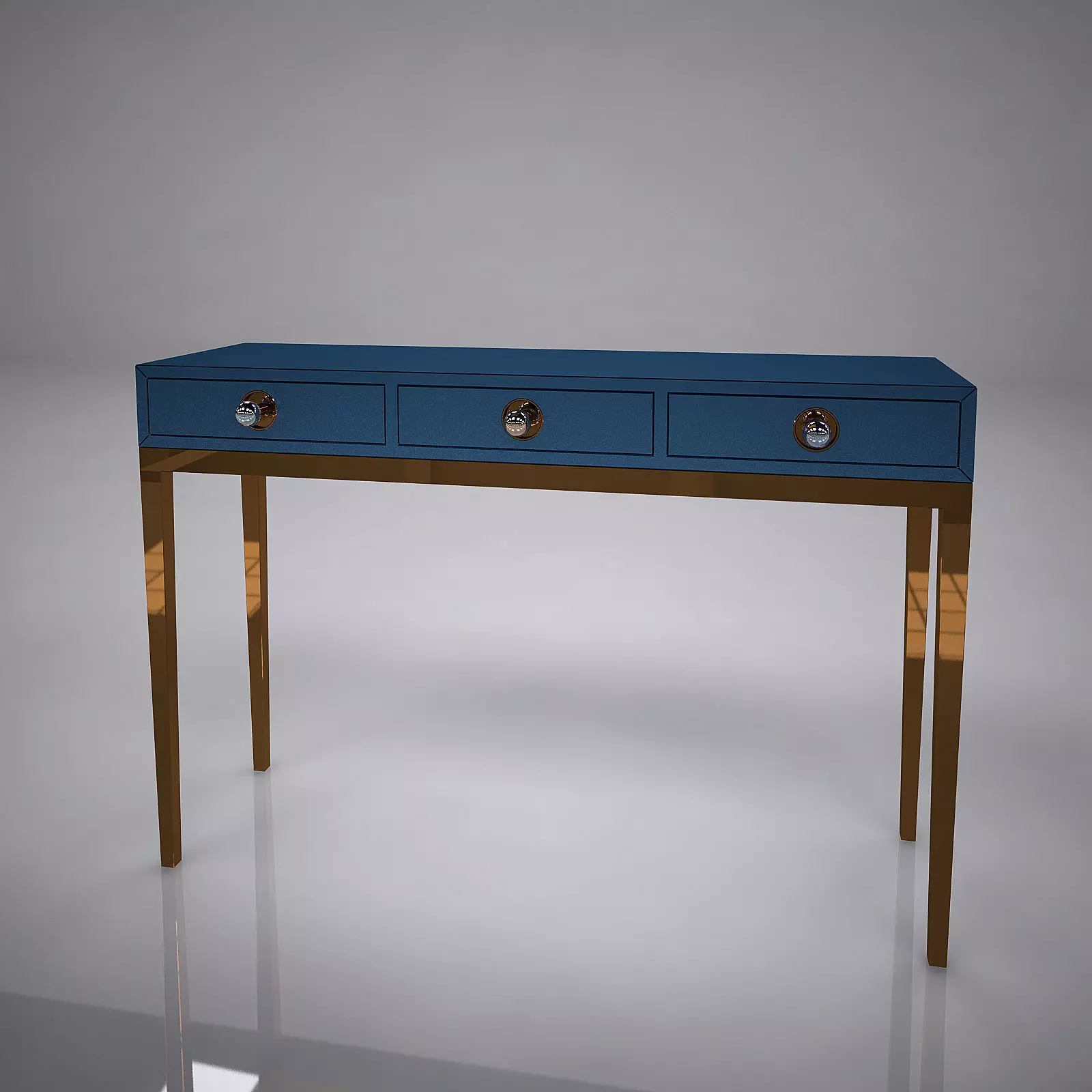 Channing Three-Drawer Console 3D model_0