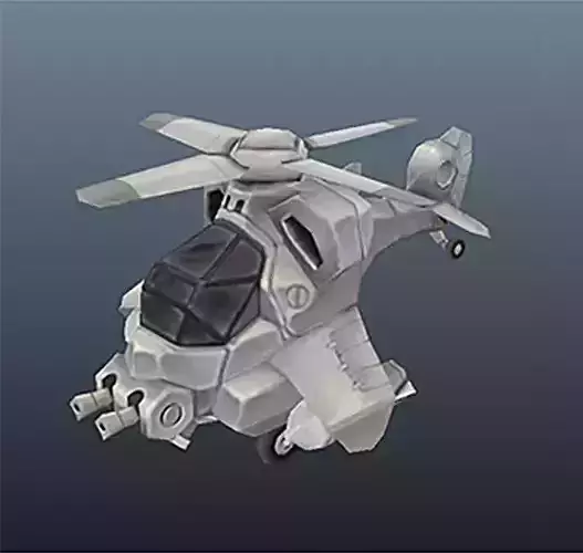 Micro Heli - Low Poly Hand Painted Low-poly 3D model