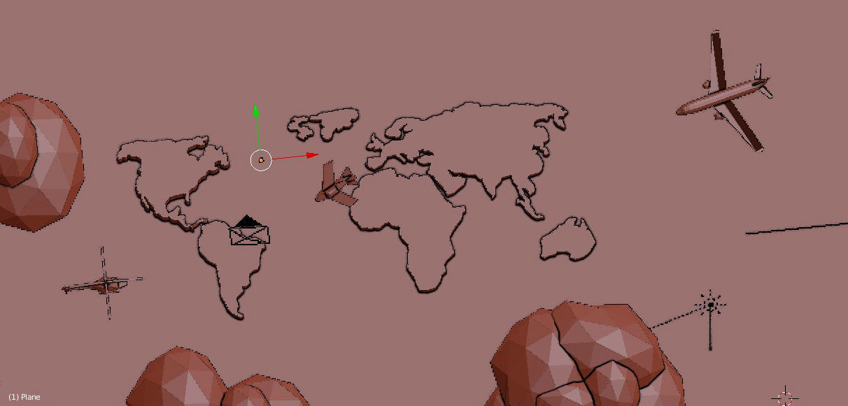 Low Poly World Map Low-poly 3D model_2