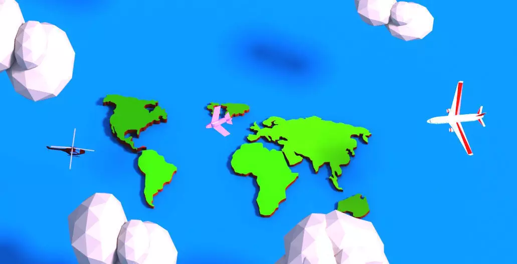 Low Poly World Map Low-poly 3D model_0