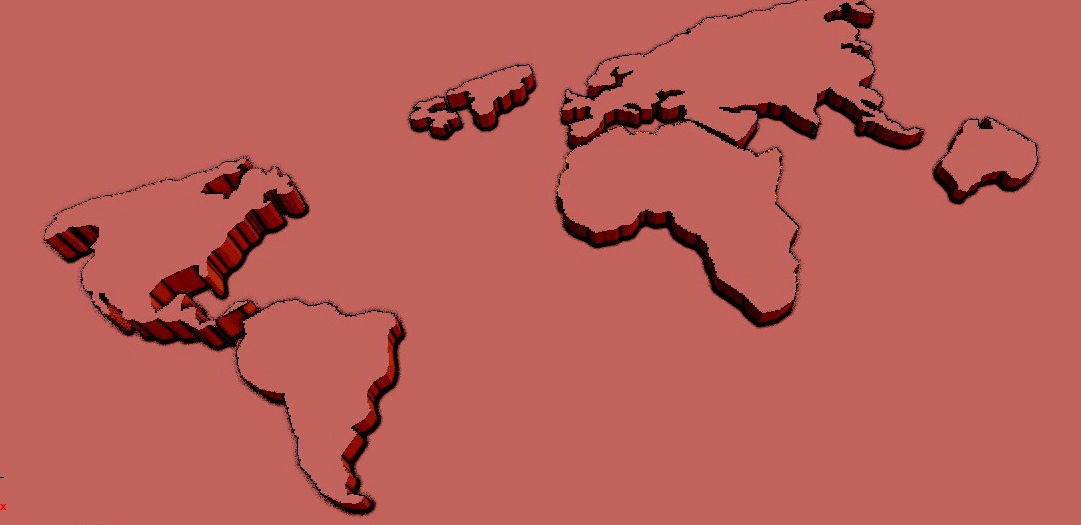 Low Poly World Map Low-poly 3D model_5