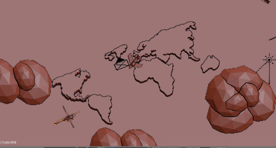 Low Poly World Map Low-poly 3D model_4