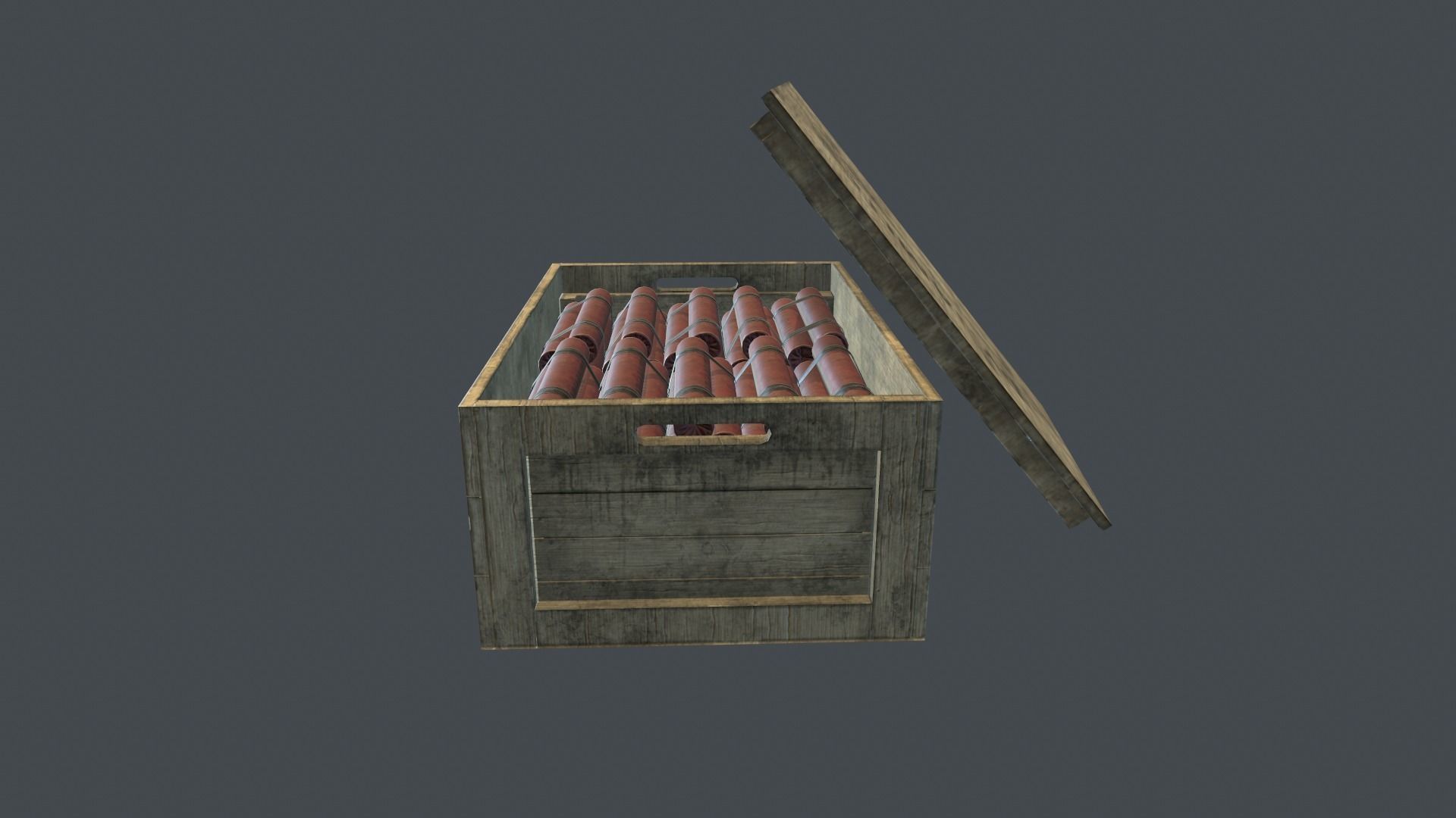 Box With Dynamite Packs PBR Game Ready Low-poly 3D model_2