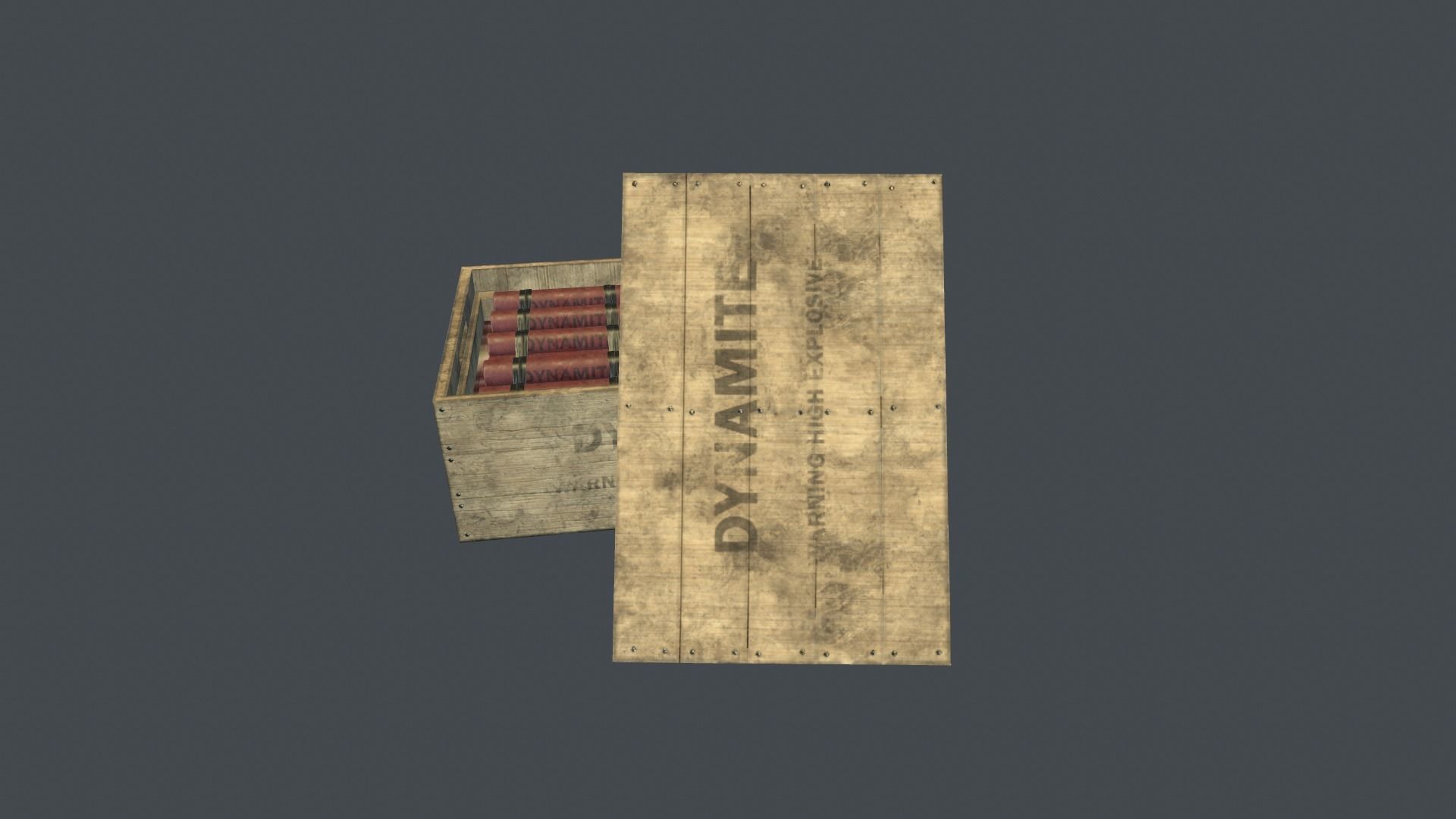 Box With Dynamite Packs PBR Game Ready Low-poly 3D model_4