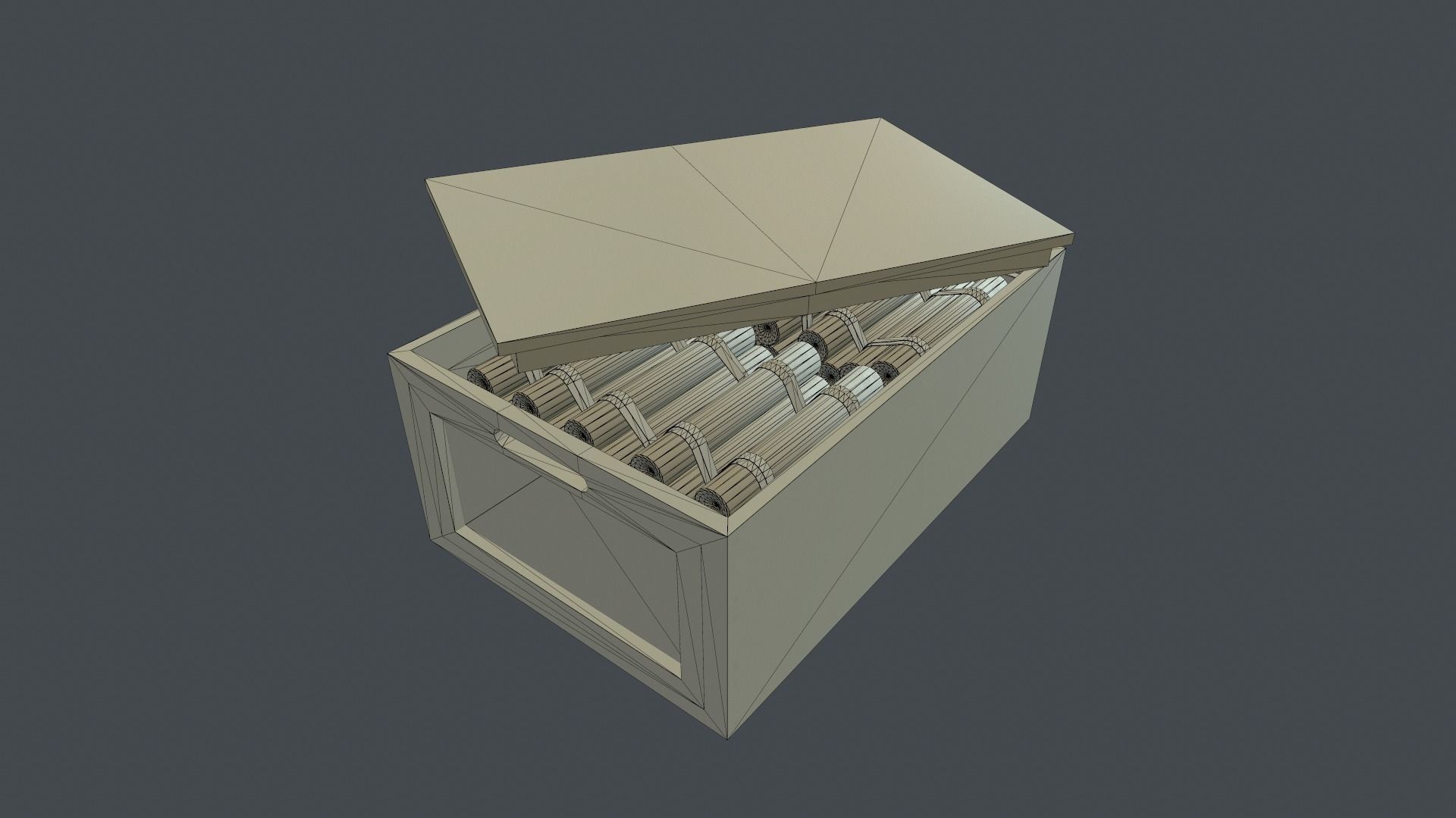 Box With Dynamite Packs PBR Game Ready Low-poly 3D model_11