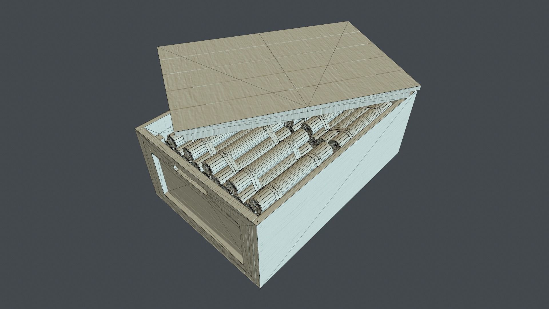 Box With Dynamite Packs PBR Game Ready Low-poly 3D model_12