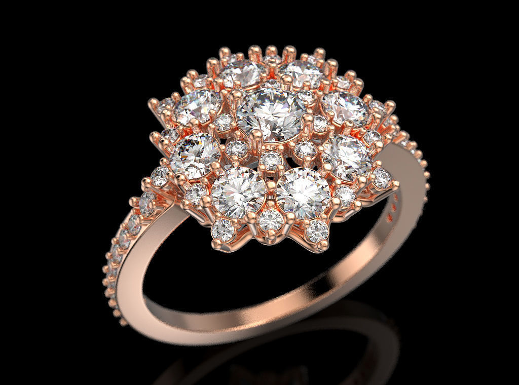 Snowflake Ring 3D print model_8