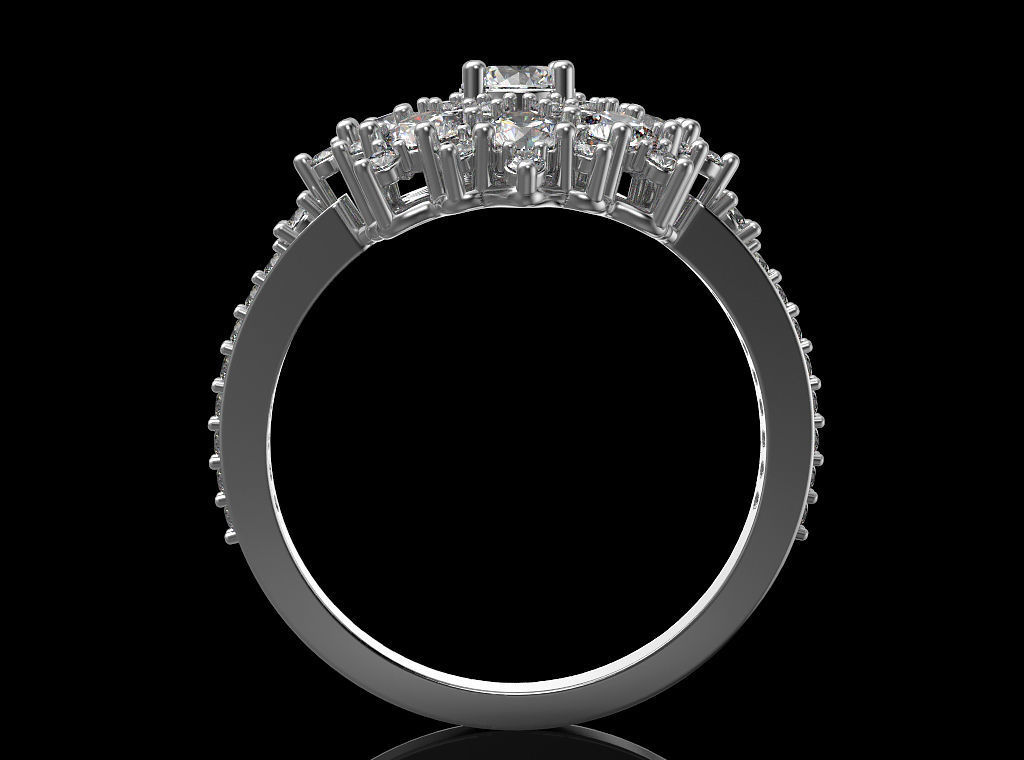 Snowflake Ring 3D print model_4