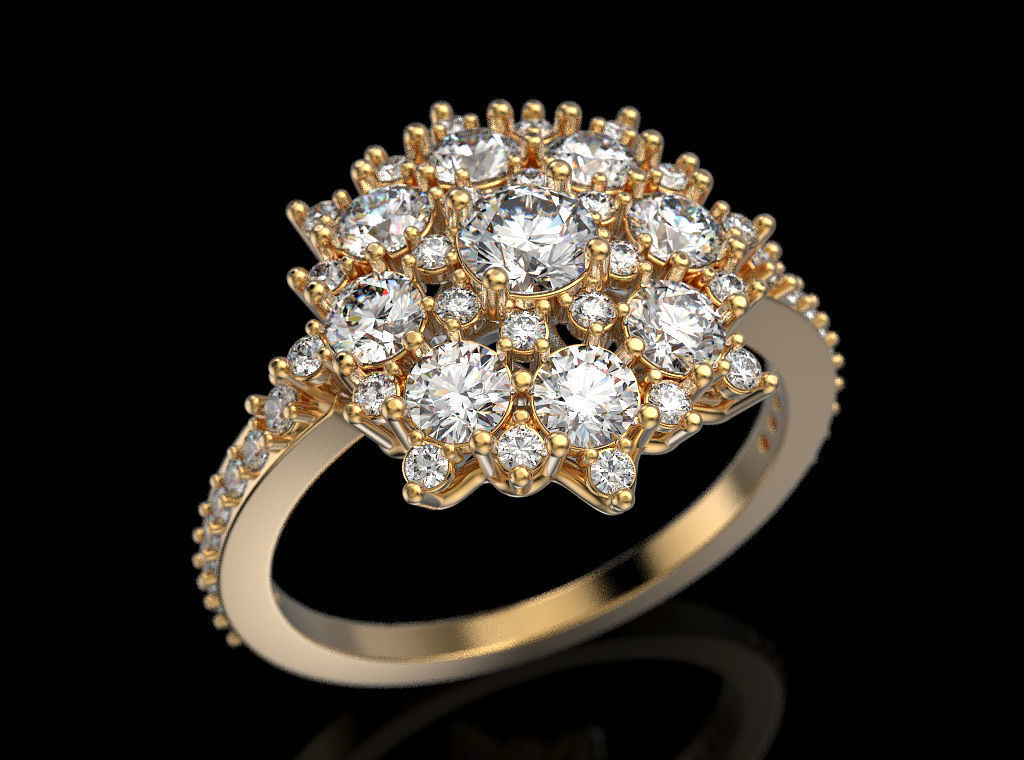 Snowflake Ring 3D print model_6