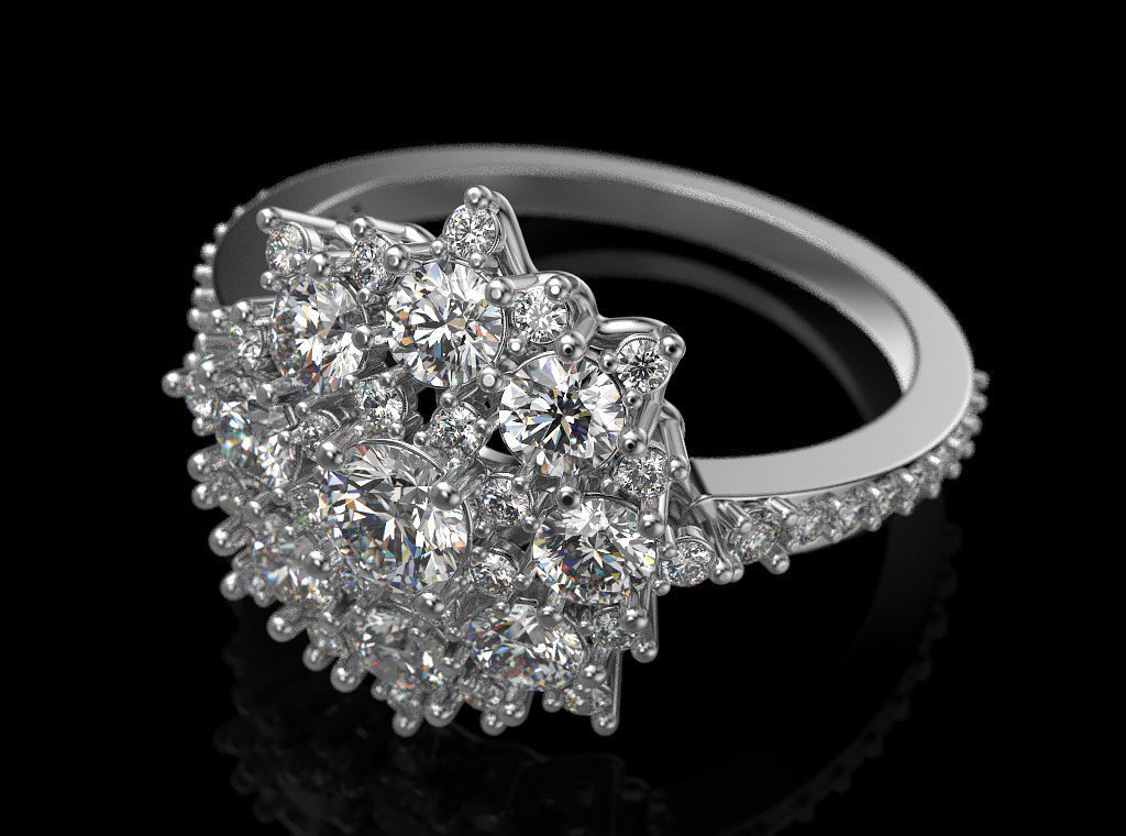 Snowflake Ring 3D print model_1