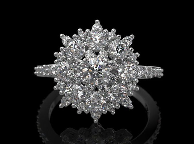 Snowflake Ring 3D print model