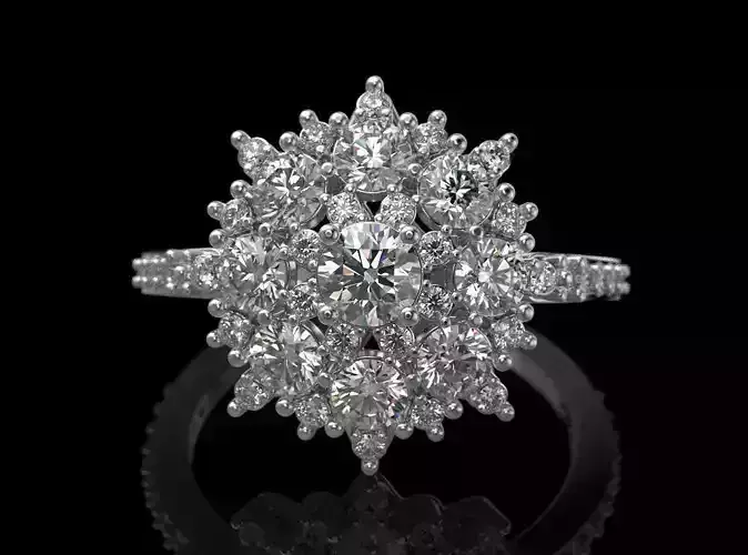 Snowflake Ring 3D print model