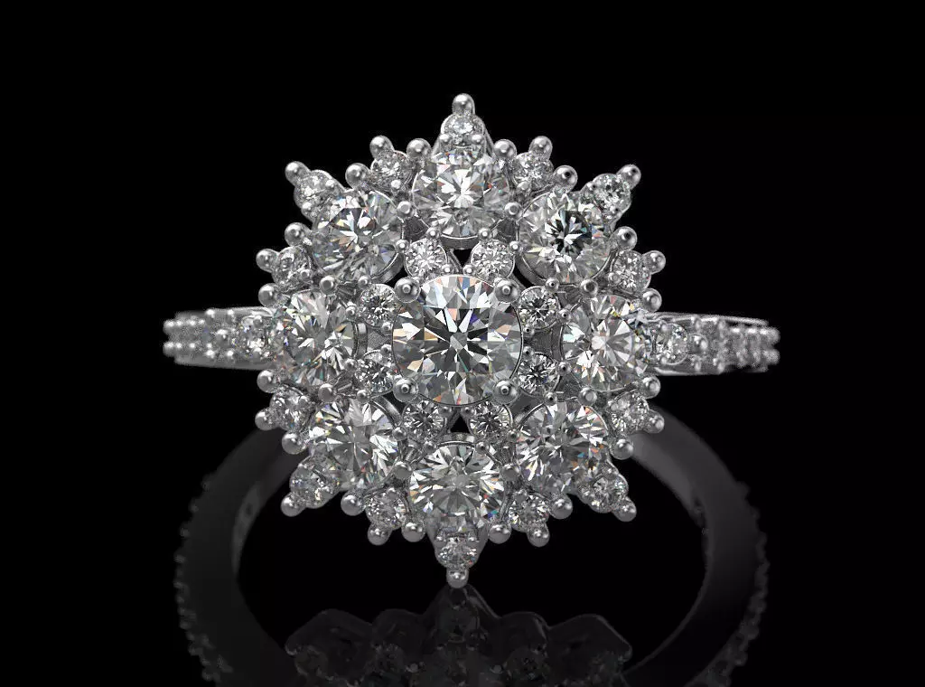 Snowflake Ring 3D print model_0