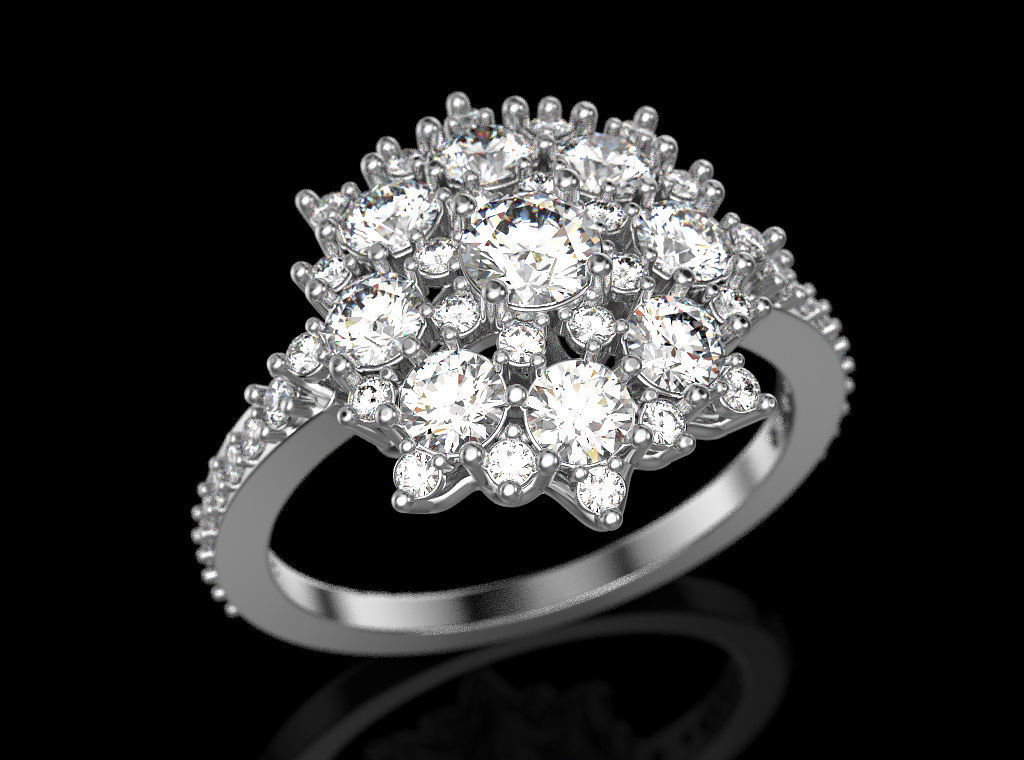 Snowflake Ring 3D print model_2