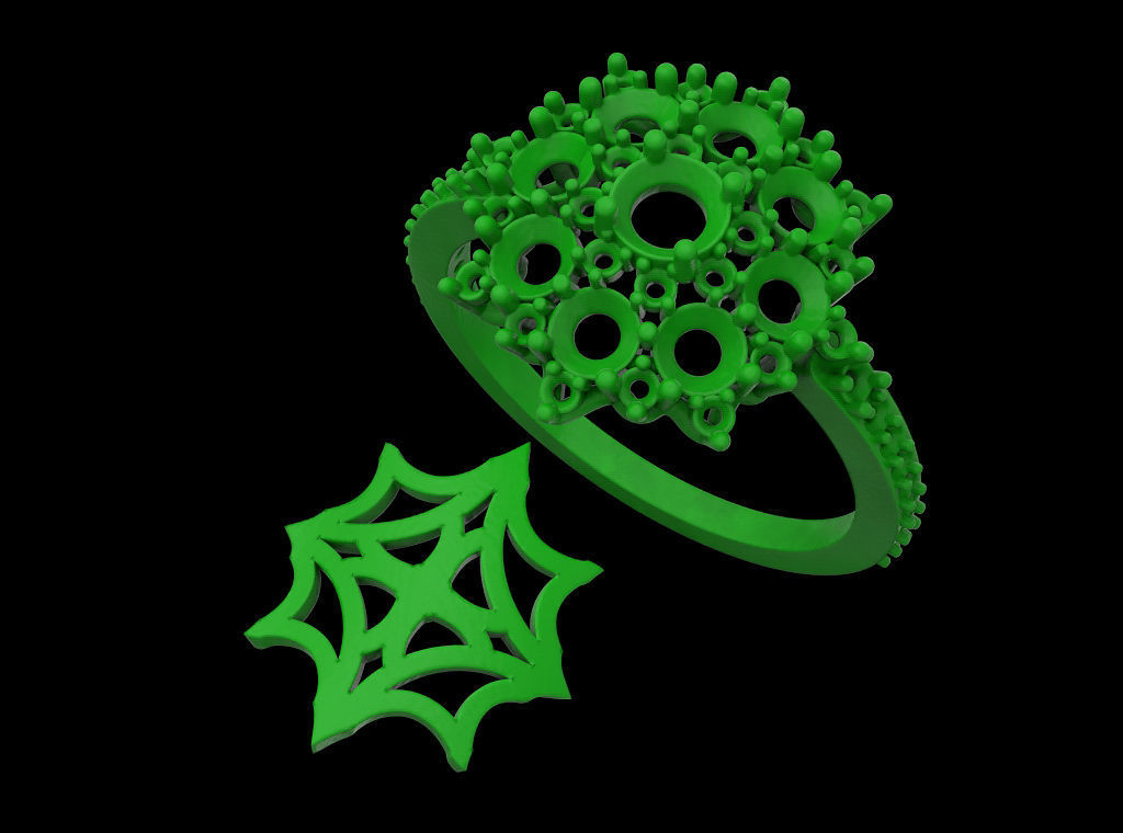 Snowflake Ring 3D print model_9