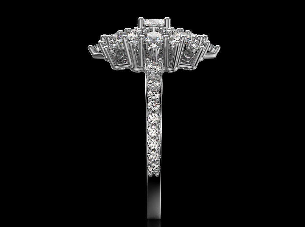 Snowflake Ring 3D print model_5