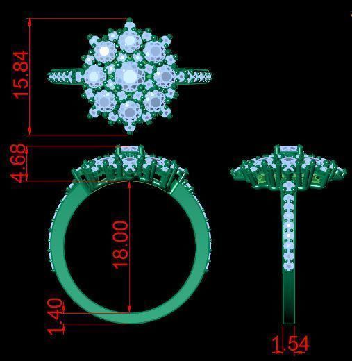 Snowflake Ring 3D print model_10