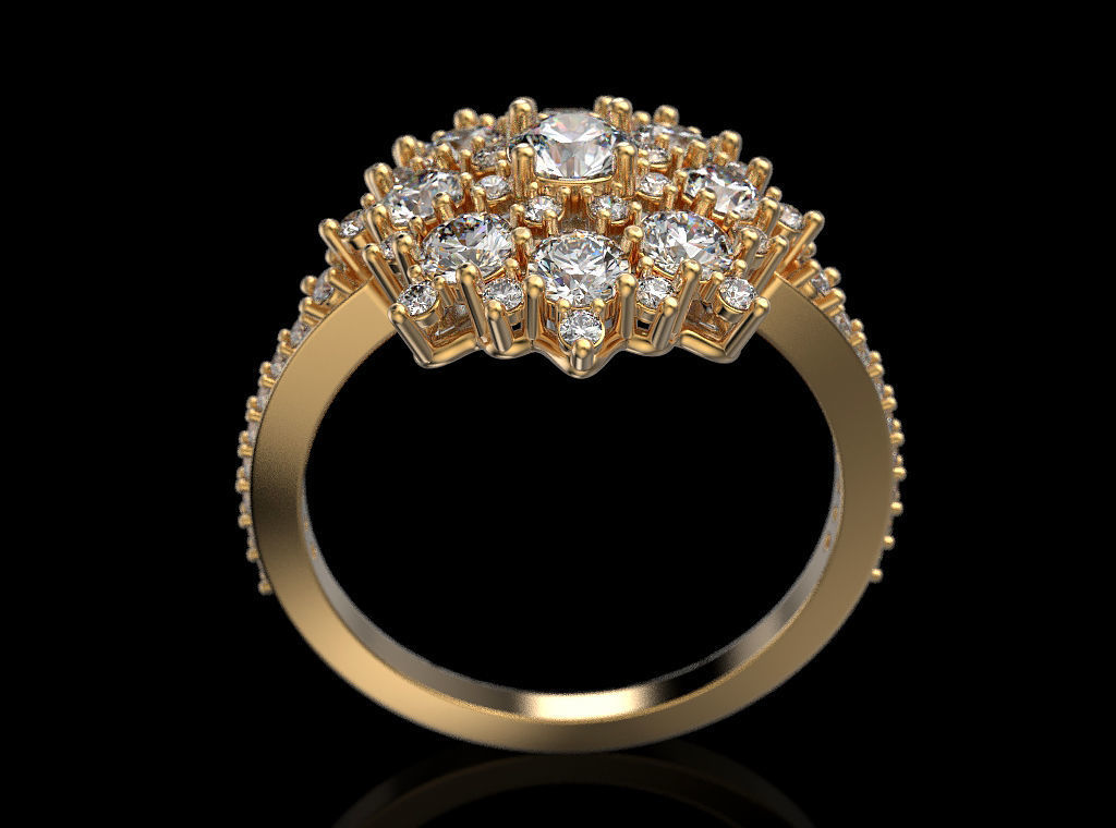 Snowflake Ring 3D print model_7