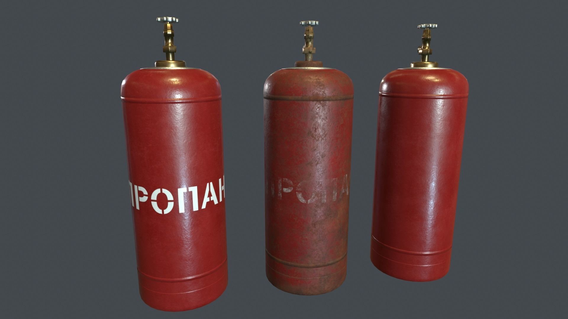 50 Liter Gas Cylinder PBR Game Ready  Low-poly 3D model_1