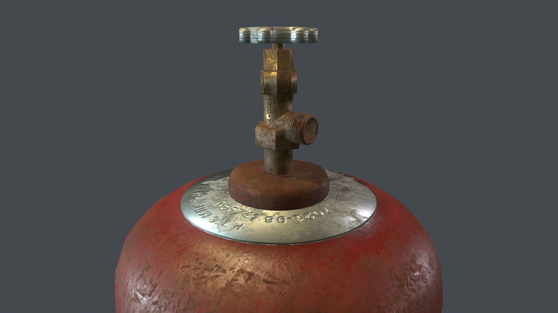 50 Liter Gas Cylinder PBR Game Ready  Low-poly 3D model_11