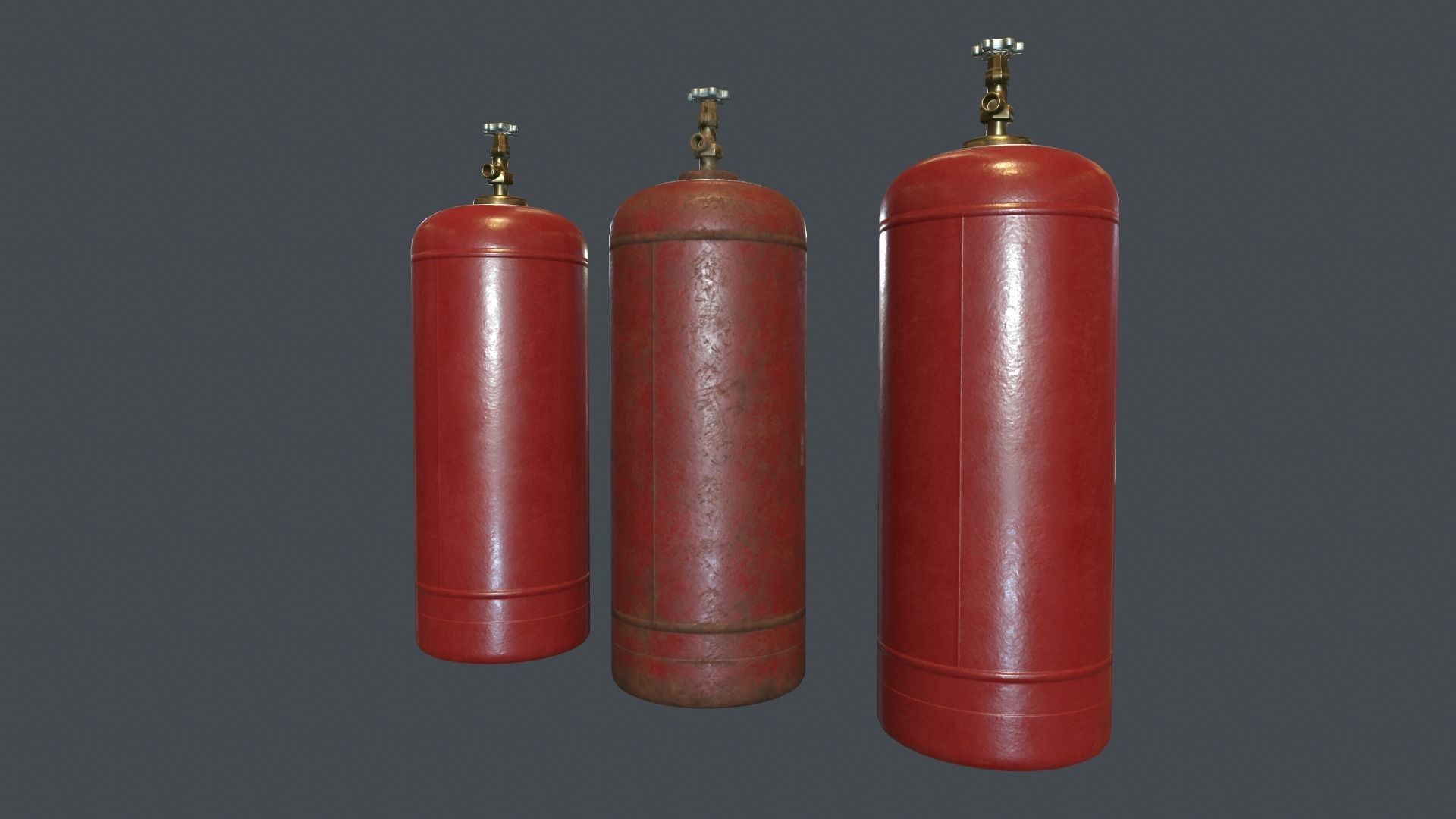 50 Liter Gas Cylinder PBR Game Ready  Low-poly 3D model_2