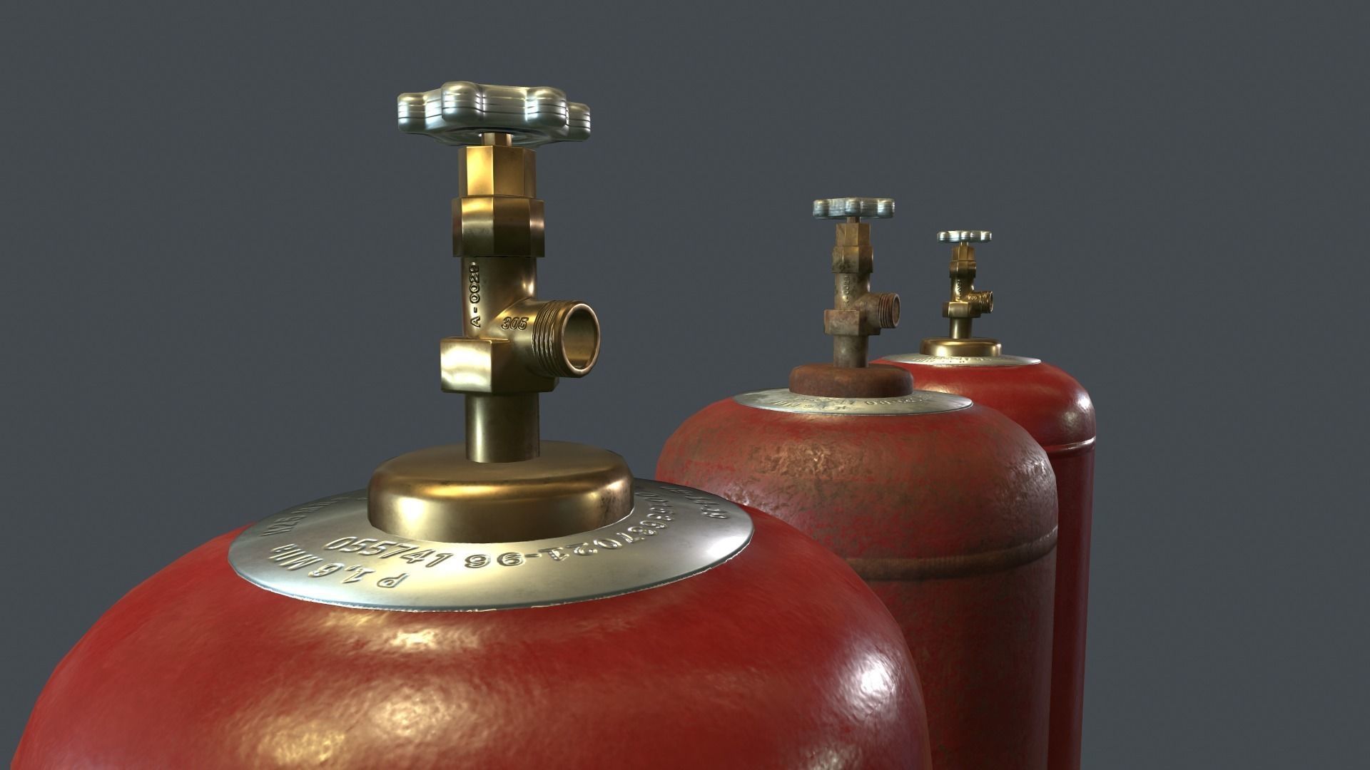 50 Liter Gas Cylinder PBR Game Ready  Low-poly 3D model_8