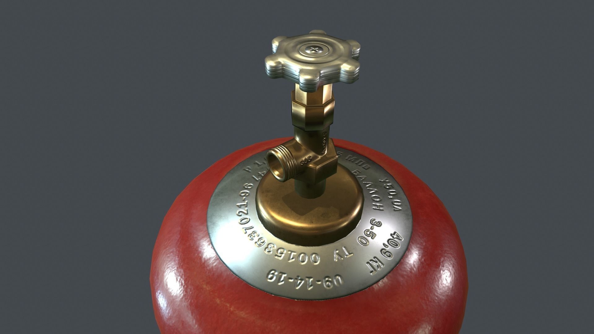 50 Liter Gas Cylinder PBR Game Ready  Low-poly 3D model_9