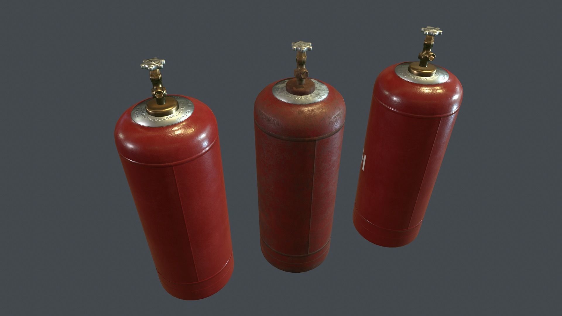 50 Liter Gas Cylinder PBR Game Ready  Low-poly 3D model_3