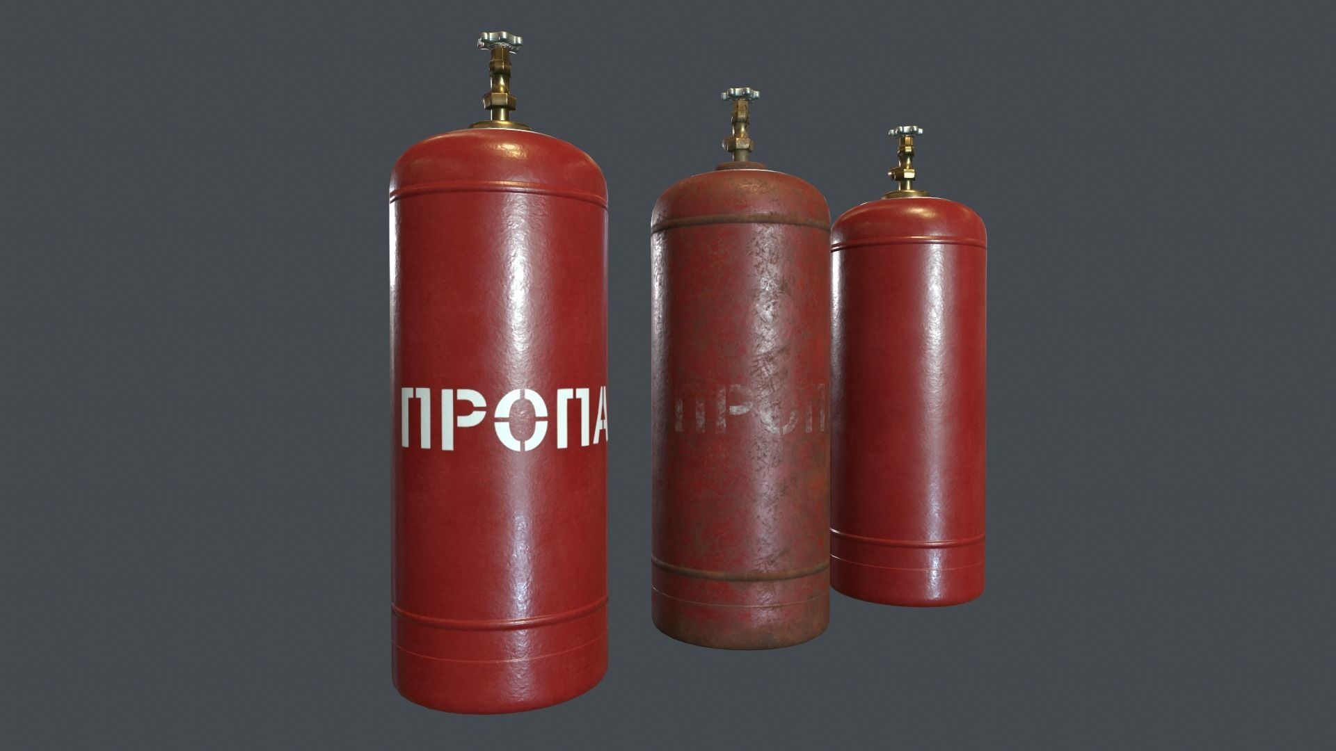 50 Liter Gas Cylinder PBR Game Ready  Low-poly 3D model_4