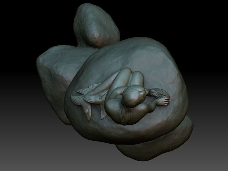 Mermaid Statue 3D print model_6