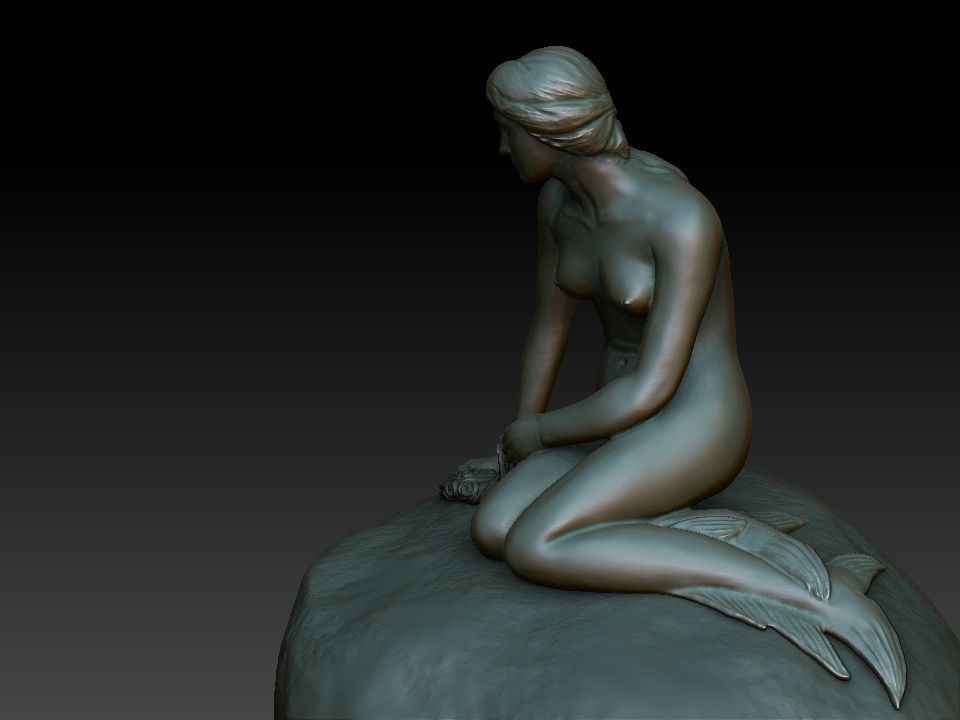 Mermaid Statue 3D print model_1