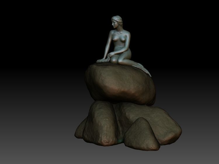Mermaid Statue 3D print model_12