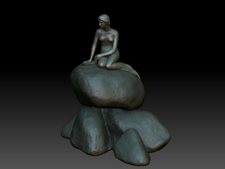 Mermaid Statue 3D print model_2